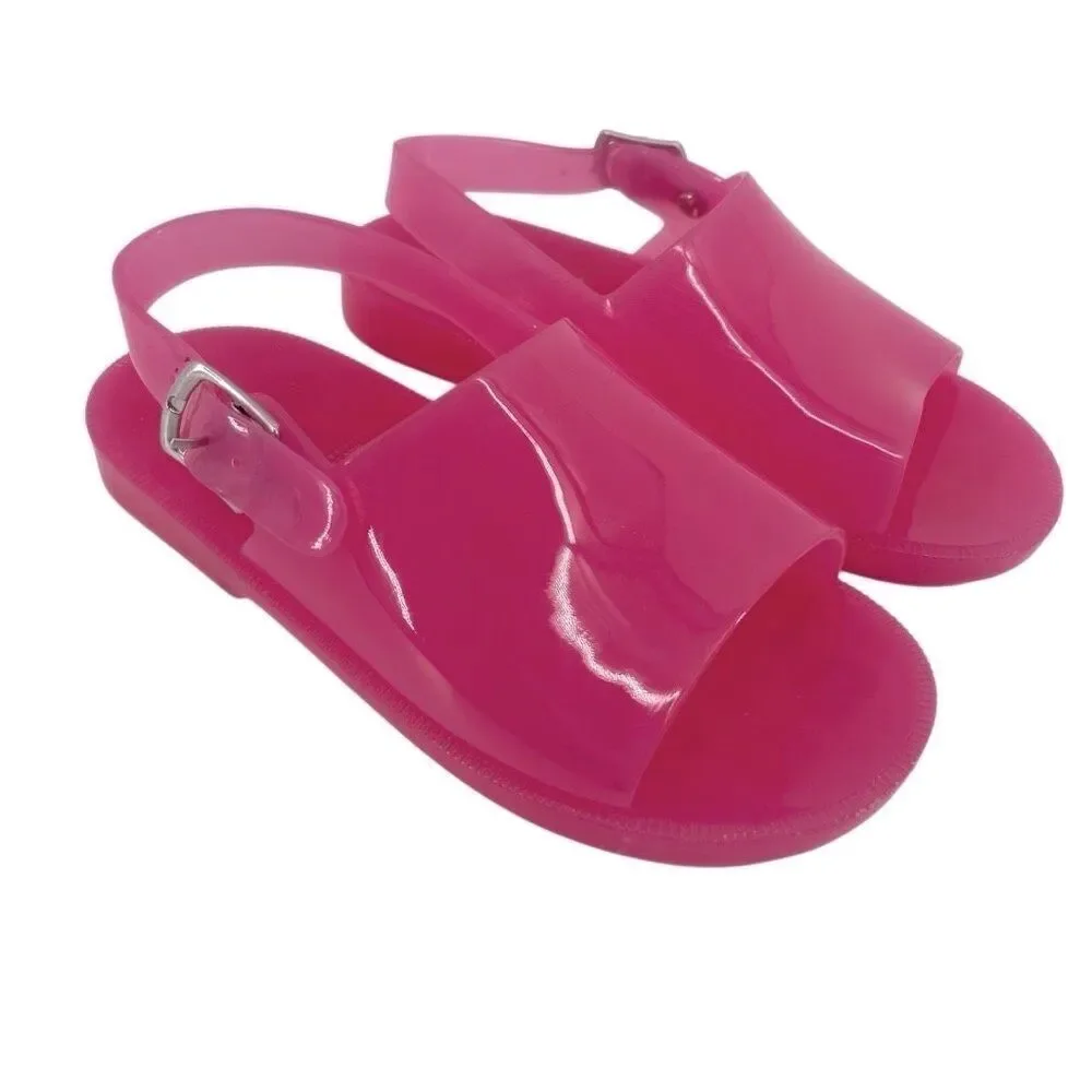 Old Navy Girls Pink Jelly Sandals Size 12 – Wide Strap Buckle Style